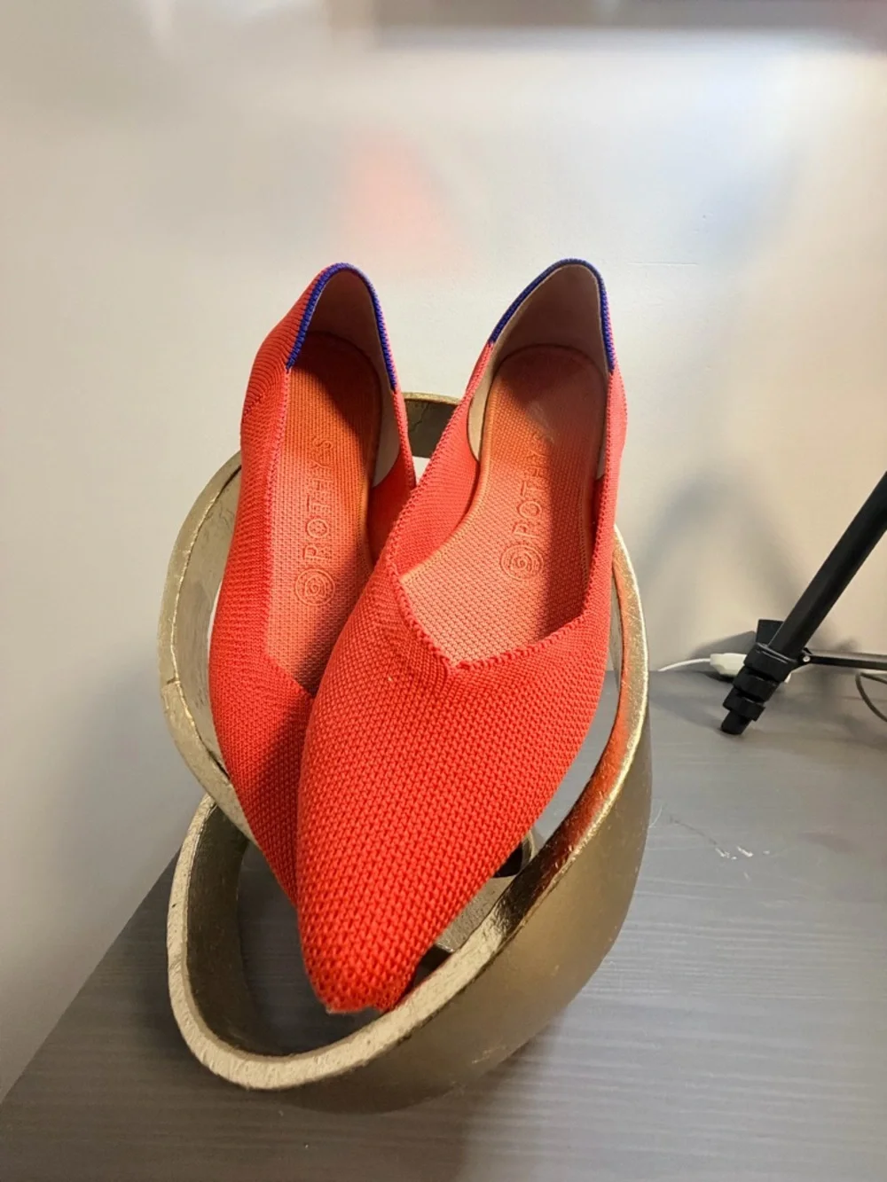 Rothy's Bright Orange Pointed Knit Flats - Picture 3 of 6
